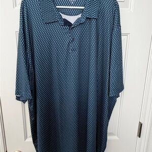 Navy Patterned Polo Shirt for Men
